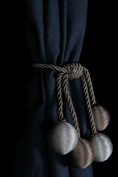 Holdback for curtain, rustic tie curtains, rope tie back, curtain tie, White and Milky Coffe curtain treatment, curtain holder, Tiebacks