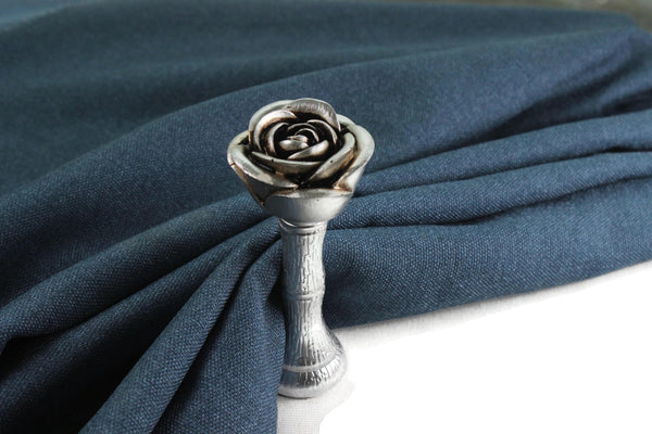 Rose Curtain Holders, Silver Ties, Vintage Curtain Holder, Curtain Pull Back, Curtain Hook Back, Curtain Loop