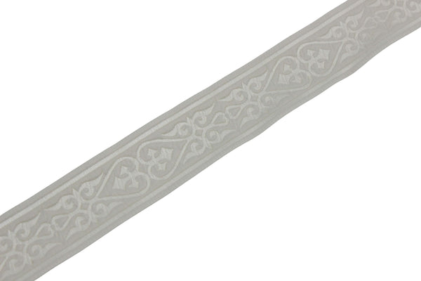 35 mm Royal Celtic Heart Jacquard ribbons, Cream (1.37 inches), Jacquard trim, ribbon trim, trimming, sewing trims, 35068