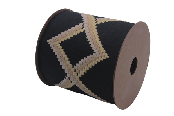 3.9" Drapery Trim Tape, Embroidery Trim Jacquard Ribbon, Drapery trim, Curtain trims, Sewing Trim, Curtains, Drapery Banding 201 V5