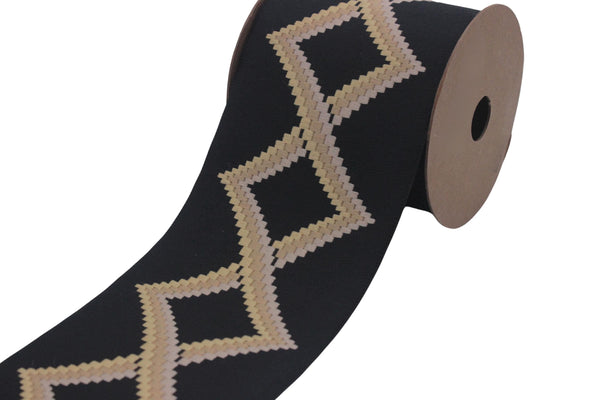 3.9" Drapery Trim Tape, Embroidery Trim Jacquard Ribbon, Drapery trim, Curtain trims, Sewing Trim, Curtains, Drapery Banding 201 V5