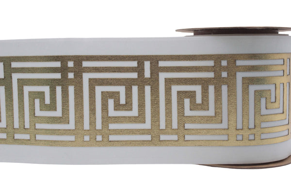 3.9" Drapery Trim Tape, Embroidery Trim Jacquard Ribbon, Drapery trim, Curtain trims, Sewing Trim, Curtains, Drapery Banding K1102 V2