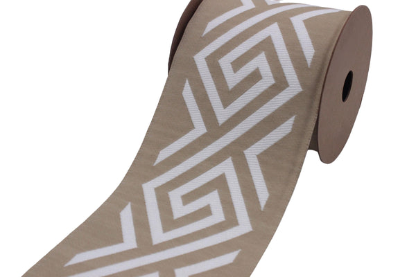 3.9" Drapery Trim Tape, Embroidery Trim Jacquard Ribbon, Drapery trim, Curtain trims, Sewing Trim, Curtains, Drapery Banding 174 V1
