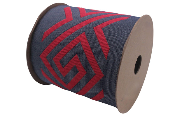 3.9" Drapery Trim Tape, Embroidery Trim Jacquard Ribbon, Drapery trim, Curtain trims, Sewing Trim, Curtains, Drapery Banding 174 V5