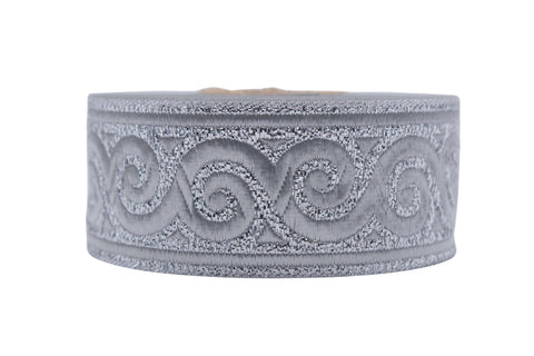 35 mm Silver Elegance Jacquard trim (1.37 inches), Jacquard ribbons, woven trim, jacquard trims, sewing tirim, trimming, 35061