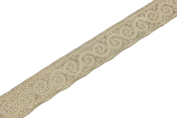 35 mm Gold Elegance Jacquard trim (1.37 inches), Jacquard ribbons, woven trim, jacquard trims, sewing tirim, trimming, 35061