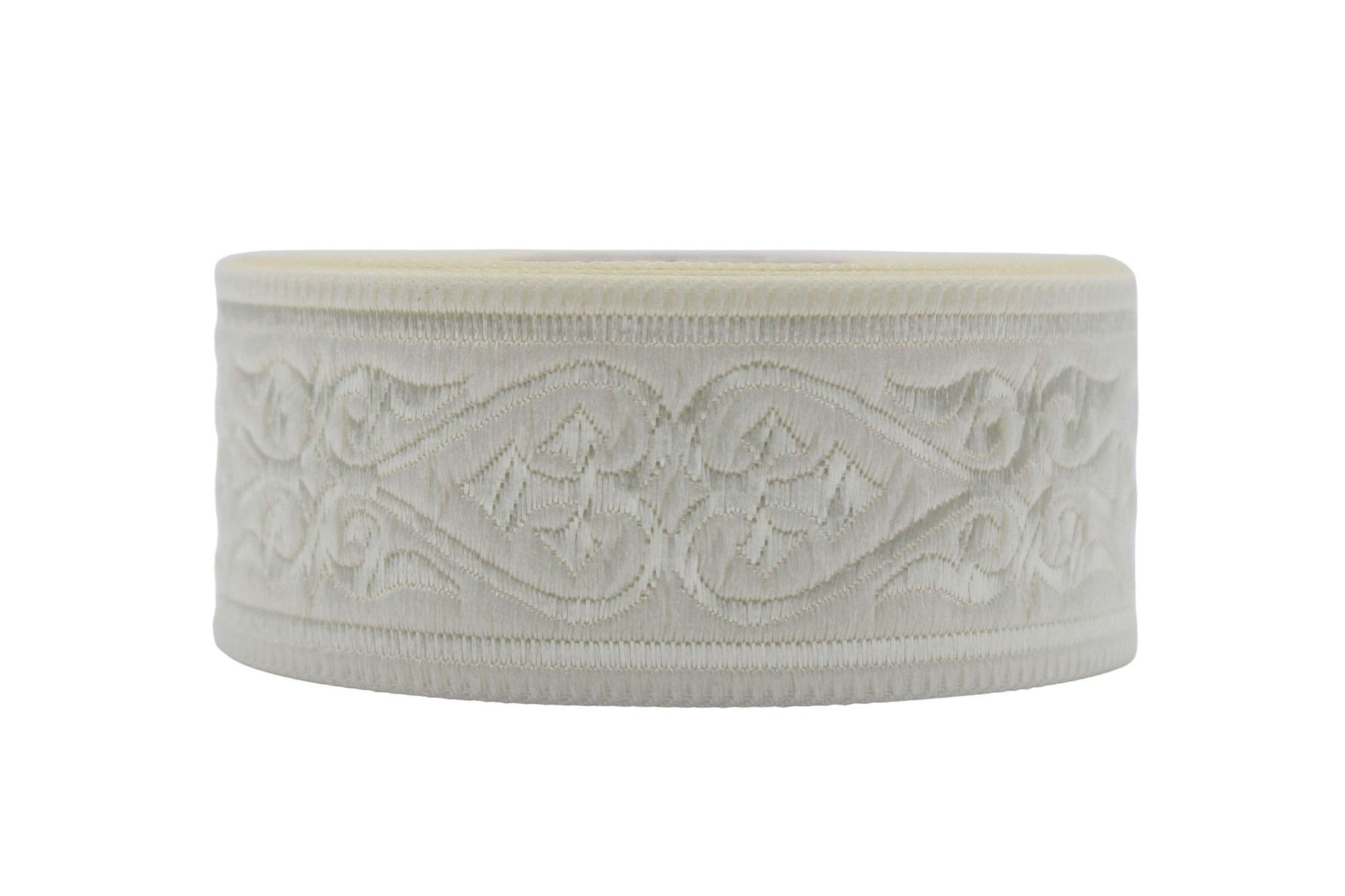 35 mm Royal Celtic Heart Jacquard ribbons, Cream (1.37 inches), Jacquard trim, ribbon trim, trimming, sewing trims, 35068