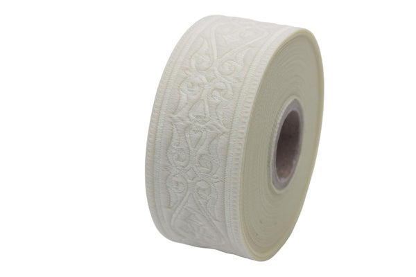 35 mm Royal Celtic Heart Jacquard ribbons, Cream (1.37 inches), Jacquard trim, ribbon trim, trimming, sewing trims, 35068