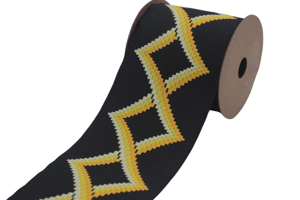 3.9" Drapery Trim Tape, Embroidery Trim Jacquard Ribbon, Drapery trim, Curtain trims, Sewing Trim, Curtains, Drapery Banding 201 V8