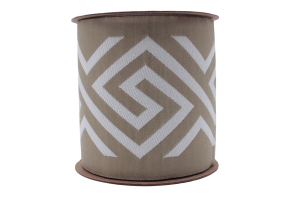 3.9" Drapery Trim Tape, Embroidery Trim Jacquard Ribbon, Drapery trim, Curtain trims, Sewing Trim, Curtains, Drapery Banding 174 V1