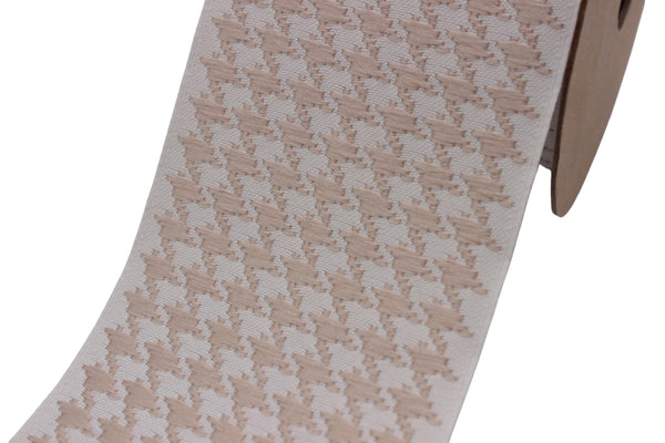 2.7" Embroidery Curtain Trim, Cloud Embroidered Jacquard Ribbon for Curtains, Drapery Banding, Drapery Trim Tape, Woven Border 203 V2