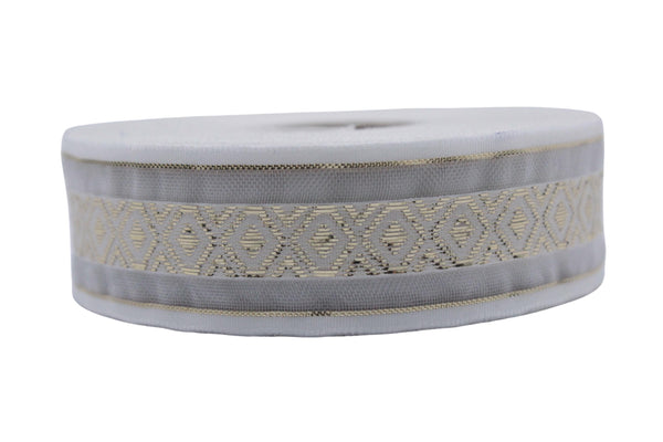 1.02" Mosaic Jacquard Ribbon Trim (26 mm), Woven Border, Upholstery Fabric, Webbing Trim Costume Design 26334