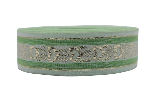 1.02" Heart Jacquard Ribbon Trim (26 mm), Woven Border, Upholstery Fabric, Webbing Trim Costume Design 26332