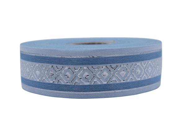 1.02" Mosaic Jacquard Ribbon Trim (26 mm), Woven Border, Upholstery Fabric, Webbing Trim Costume Design 26334