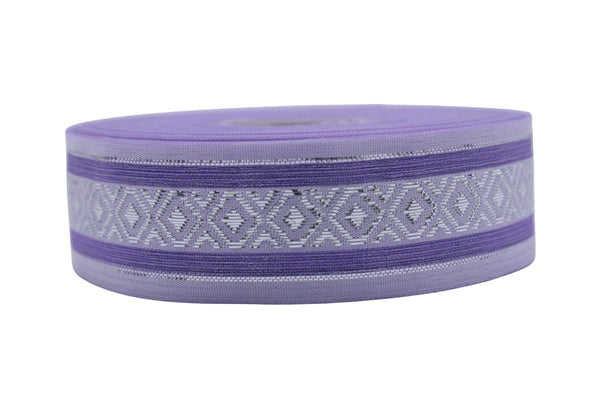 1.02" Mosaic Jacquard Ribbon Trim (26 mm), Woven Border, Upholstery Fabric, Webbing Trim Costume Design 26334