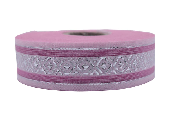 1.02" Mosaic Jacquard Ribbon Trim (26 mm), Woven Border, Upholstery Fabric, Webbing Trim Costume Design 26334