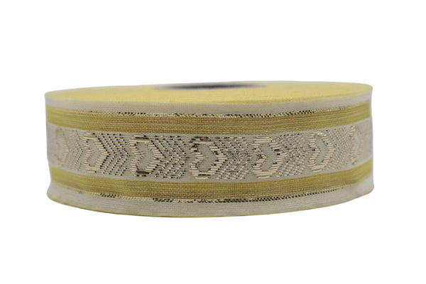 1.02" Heart Jacquard Ribbon Trim (26 mm), Woven Border, Upholstery Fabric, Webbing Trim Costume Design 26332