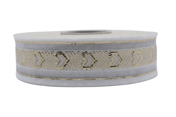 1.02" Heart Jacquard Ribbon Trim (26 mm), Woven Border, Upholstery Fabric, Webbing Trim Costume Design 26332