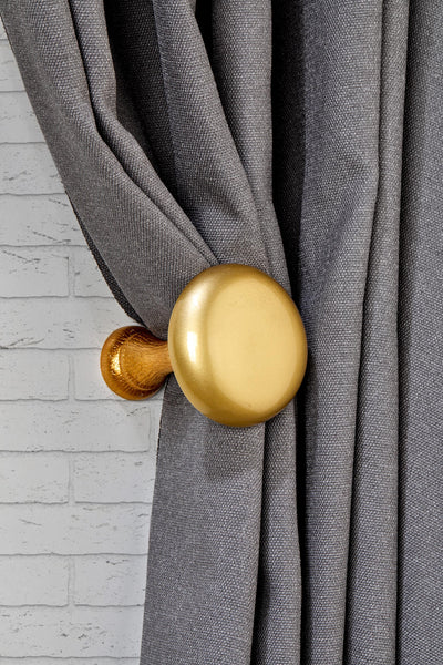Gold Plain Curtain Holdbacks, Golden Tiebacks, Classic Style Drapery Holder, Curtain Pullback, Curtain Hook Back, Curtain Loop