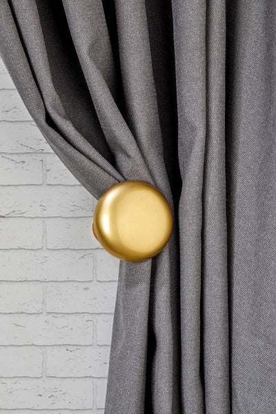Gold Plain Curtain Holdbacks, Golden Tiebacks, Classic Style Drapery Holder, Curtain Pullback, Curtain Hook Back, Curtain Loop