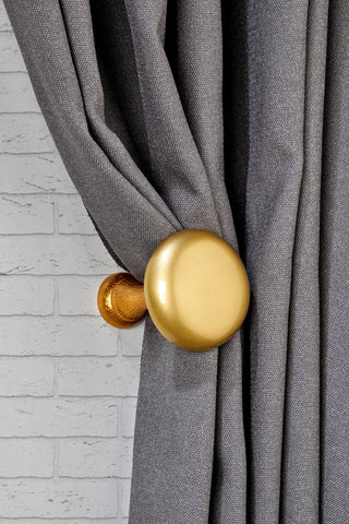 Gold Plain Curtain Holdbacks, Golden Tiebacks, Classic Style Drapery Holder, Curtain Pullback, Curtain Hook Back, Curtain Loop