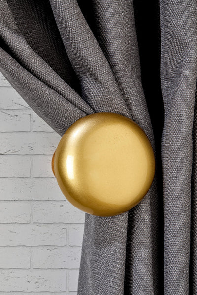 Gold Plain Curtain Holdbacks, Golden Tiebacks, Classic Style Drapery Holder, Curtain Pullback, Curtain Hook Back, Curtain Loop