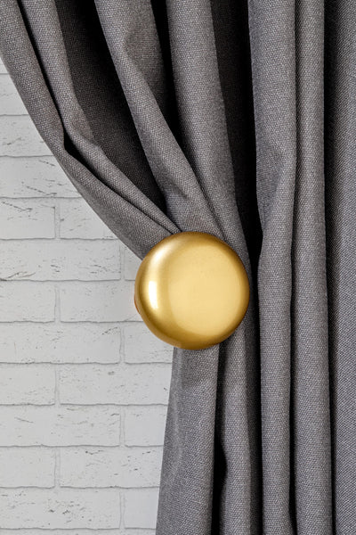 Gold Plain Curtain Holdbacks, Golden Tiebacks, Classic Style Drapery Holder, Curtain Pullback, Curtain Hook Back, Curtain Loop