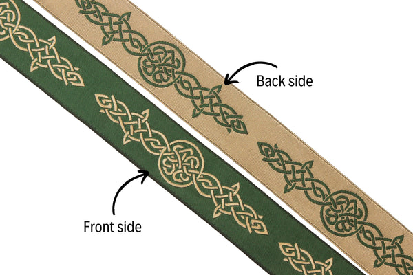 Endless Celtic Knot Trim by the Yard, Woven Jacquard Ribbon for Costumes, Pick your Color, LARP, Sewing, DIY Crafts, Medieval Trim Supply