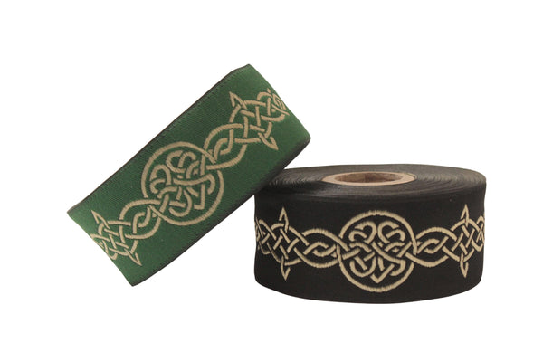 Endless Celtic Knot Trim by the Yard, Woven Jacquard Ribbon for Costumes, Pick your Color, LARP, Sewing, DIY Crafts, Medieval Trim Supply