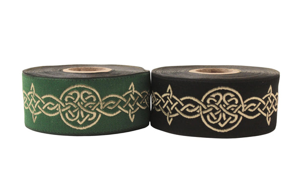 Endless Celtic Knot Trim by the Yard, Woven Jacquard Ribbon for Costumes, Pick your Color, LARP, Sewing, DIY Crafts, Medieval Trim Supply