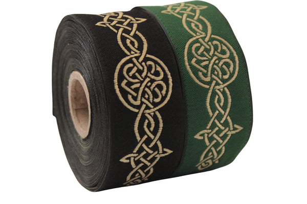 Endless Celtic Knot Trim by the Yard, Woven Jacquard Ribbon for Costumes, Pick your Color, LARP, Sewing, DIY Crafts, Medieval Trim Supply