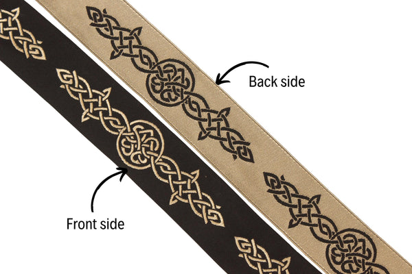 Endless Celtic Knot Trim by the Yard, Woven Jacquard Ribbon for Costumes, Pick your Color, LARP, Sewing, DIY Crafts, Medieval Trim Supply