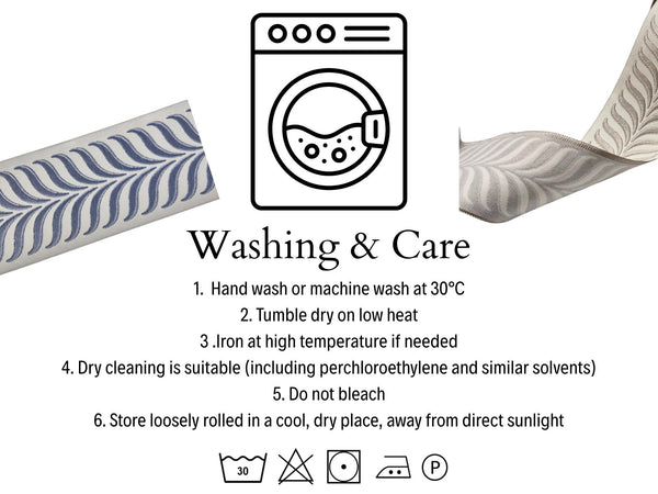 Embroidered Curtain Trim Ribbon 3.9”, Botanical Leaf Curtain Edge Trim Fabric Tape for Drapery, Choose the Color Upholstery & Home Decor 220