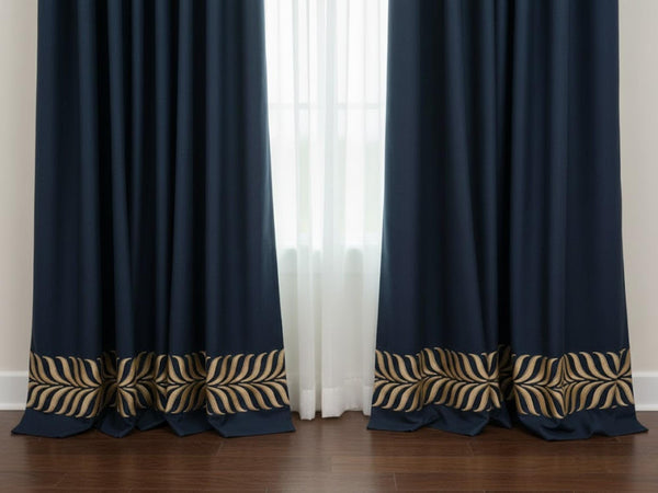 Embroidered Curtain Trim Ribbon 3.9”, Botanical Leaf Curtain Edge Trim Fabric Tape for Drapery, Upholstery & Home Decor 220 V9