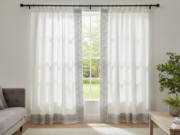 Embroidered Curtain Trim Ribbon 3.9”, Botanical Leaf Curtain Edge Trim Fabric Tape for Drapery, Choose the Color Upholstery & Home Decor 220