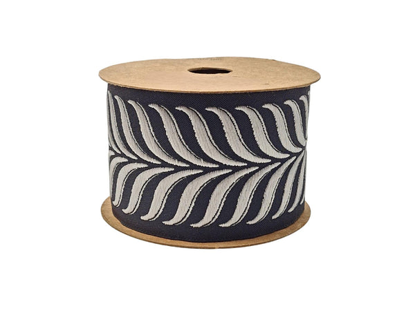 Embroidered Curtain Trim 2.7”, Botanical Leaf Fabric Tape for Drapery, Choose Your Color Roman Shades and Home Decor Projects 220