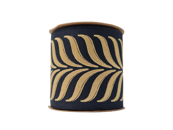 Embroidered Curtain Trim Ribbon 3.9”, Botanical Leaf Curtain Edge Trim Fabric Tape for Drapery, Upholstery & Home Decor 220 V9