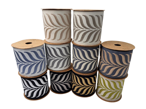 Embroidered Curtain Trim Ribbon 3.9”, Botanical Leaf Curtain Edge Trim Fabric Tape for Drapery, Choose the Color Upholstery & Home Decor 220