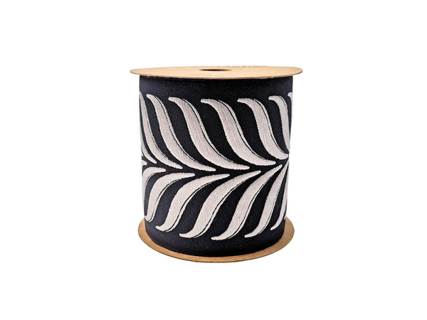 Embroidered Curtain Trim Ribbon 3.9”, Botanical Leaf Curtain Edge Trim Fabric Tape for Drapery, Choose the Color Upholstery & Home Decor 220