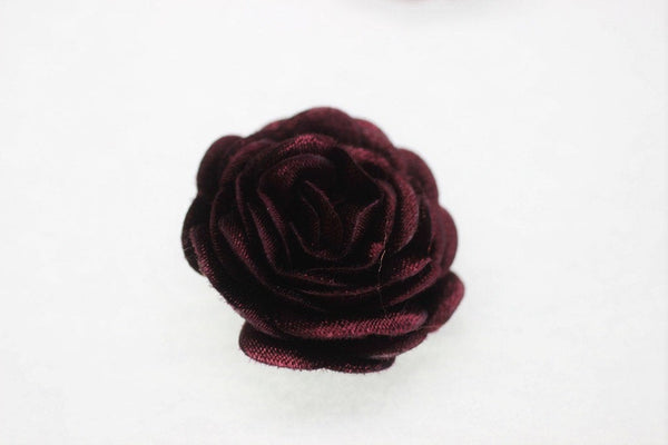 10 pcs Satin Bordeaux Flower - 30 mm Decorative Satin Flower - Wedding Accessories - Do it yourself project - Sewing Supplies