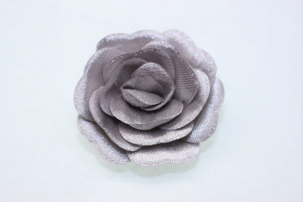 10 pcs Satin Silver Flower - 30 mm Decorative Satin Flower - Wedding Accessories - Do it yourself project - Sewing Supplies