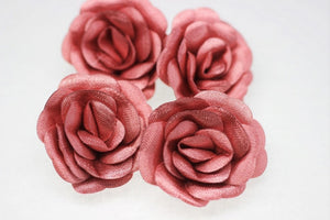 10 pcs Satin Vermillion Flower - 30 mm Decorative Satin Flower - Wedding Accessories - Do it yourself project - Sewing Supplies