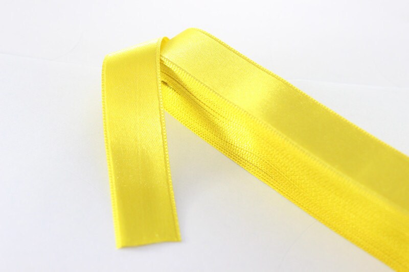 10 meters Yellow Satin Ribbon, Double Sided Ribbon, Silky Ribbon, Sati ...