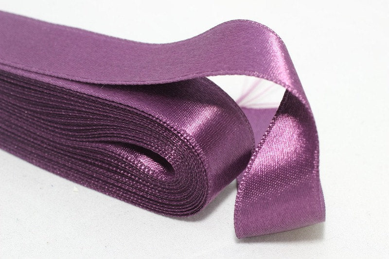 Two Way Ribbon 10 meters (10.90 yrds) Dark Purple Satin Ribbon, Double Sided Ribbon ...
