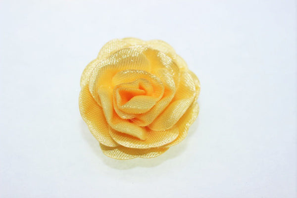 10 pcs Satin Yellow Flower - 30 mm Decorative Satin Flower - Wedding Accessories - Do it yourself project - Sewing Supplies