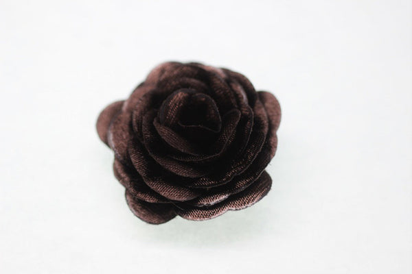 10 pcs Satin Dark Brown Flower - 30 mm Decorative Satin Flower - Wedding Accessories - Do it yourself project - Sewing Supplies