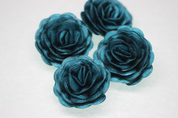 10 pcs Satin Pale Blue Flower - 30 mm Decorative Satin Flower - Wedding Accessories - Do it yourself project - Sewing Supplies