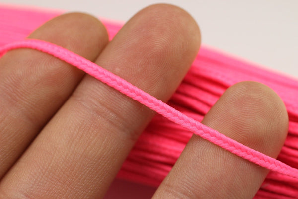 Soutache Cord - Shocking Pink Braid Cord - 2 mm Twisted Cord - Soutache Trim - Jewelry Cord - Soutache Jewelry - Soutache Supplies
