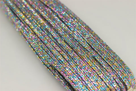 Soutache Cord - Metallic Multicolor Braid Cord - 2 mm Twisted Cord - Soutache Trim - Jewelry Cord - Soutache Jewelry - Soutache Supplies