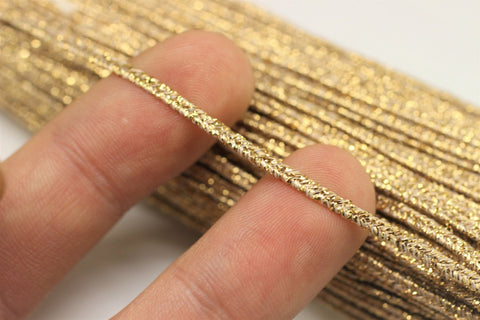 Soutache Cord - Metallic Safran Braid Cord - 2 mm Twisted Cord - Soutache Trim - Jewelry Cord - Soutache Jewelry - Soutache Supplies